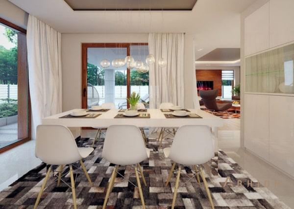 4. Проект одноэтажного дома в современном стиле с плоской кровлей , R-14-51, площадью - 223 кв c мансардой, терассой, гаражом